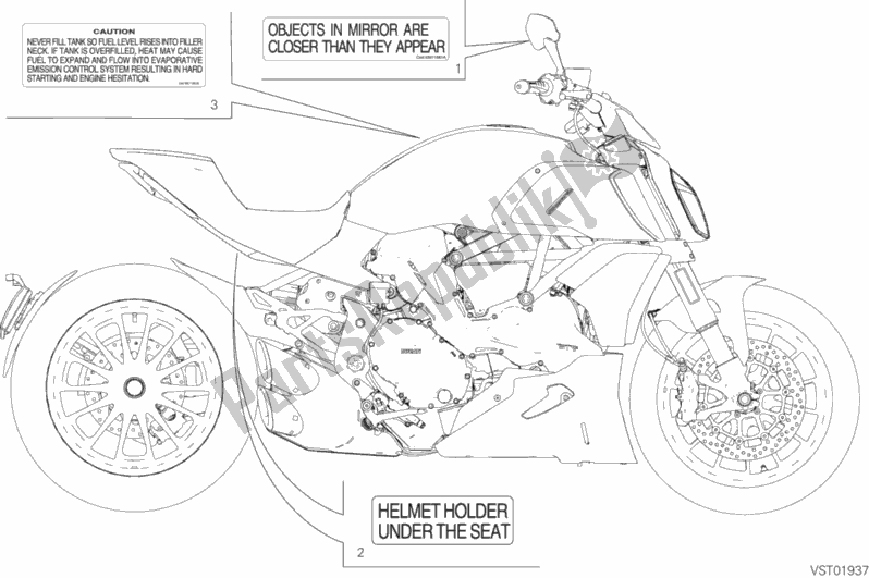 Tutte le parti per il Piastre Di Posizionamento del Ducati Diavel 1260 USA 2019